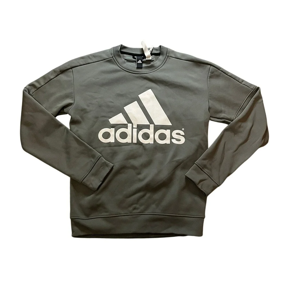 Adidas Climawarm Crewneck Sweatshirt Olive Green Mens Small BP9795